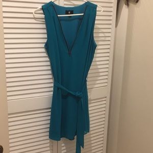 Women’s turquoise knee length dress zipper neck